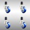 Service Caster 3 Inch 316SS Blue Polyurethane Swivel 1-3/4 Inch Expanding Stem Caster Set SCC SCC-SS316EX20S314-PPUB-BLUE-134-4 - alternate 1